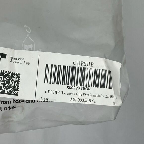 Cupshe NWT Black Plunging One Piece Swimsuit - Women’s XL - Picture 7 of 7